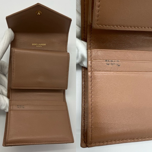 Authentic Yves Saint Laurent MULTI-FOLD wallet in Grained Calfskin leather - Picture 7 of 16
